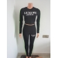 Letter printed long sleeved 2-piece sexy tight fitting set FF1042